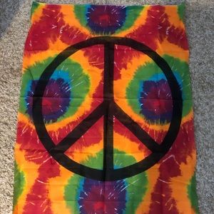 Tie dye piece sign flag